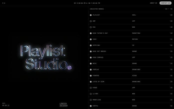 Playlist Studio website preview
