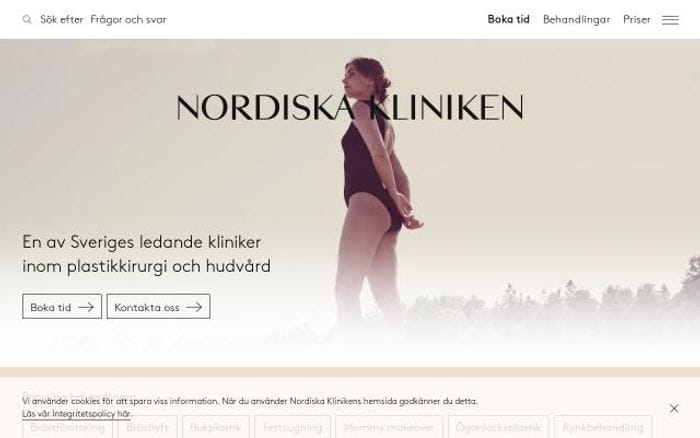 Nordiskakliniken website preview