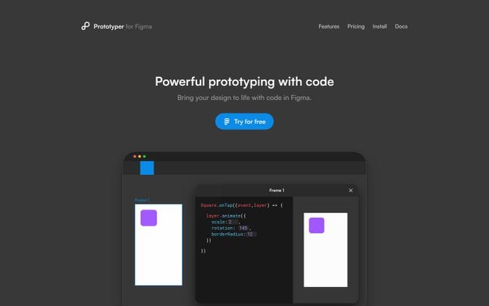Prototyper website preview