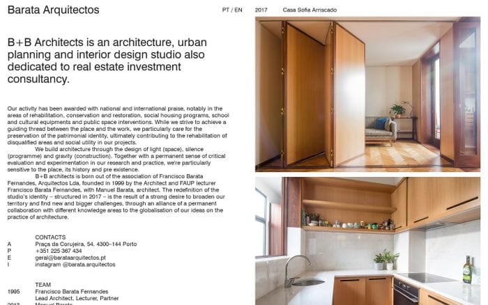 Barata Arquitectos website preview