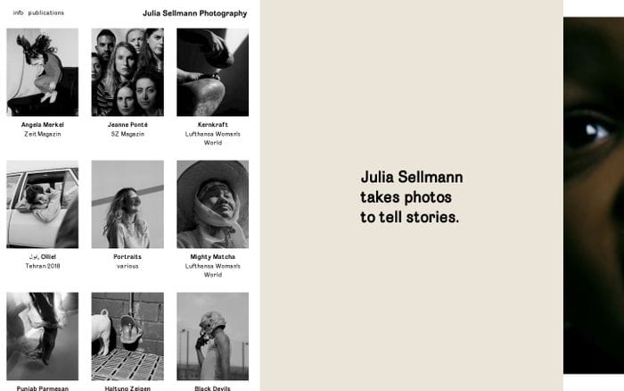 Julia Sellmann Photography website preview