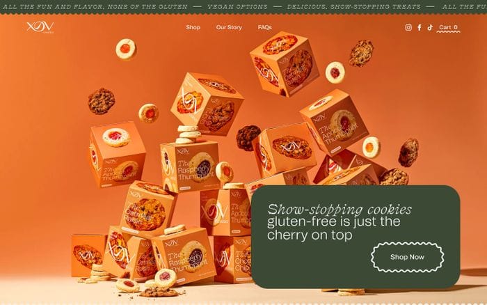 XOV Cookies website preview