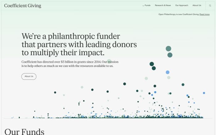 Coefficient Giving website preview