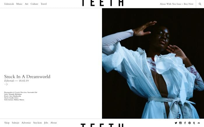 Teeth Magazine website preview