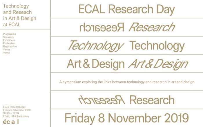 ECAL Research Day 2019 website preview