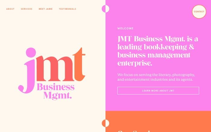 JMT business mgmt. website preview