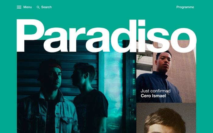 Paradiso website preview