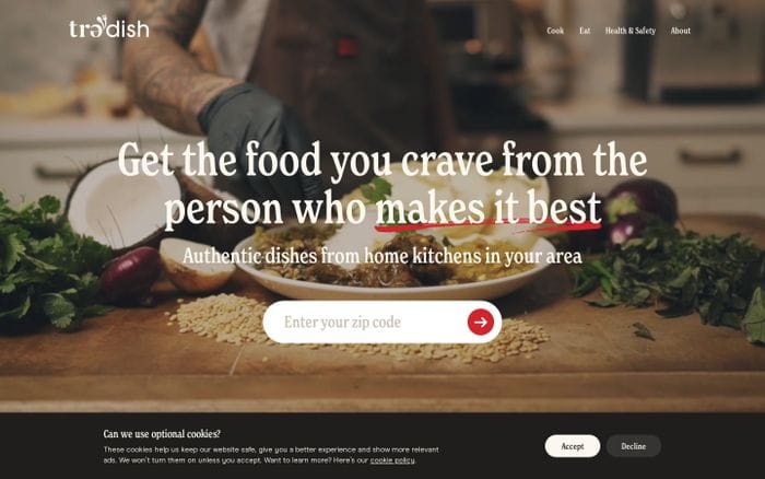 Tre'dish website preview