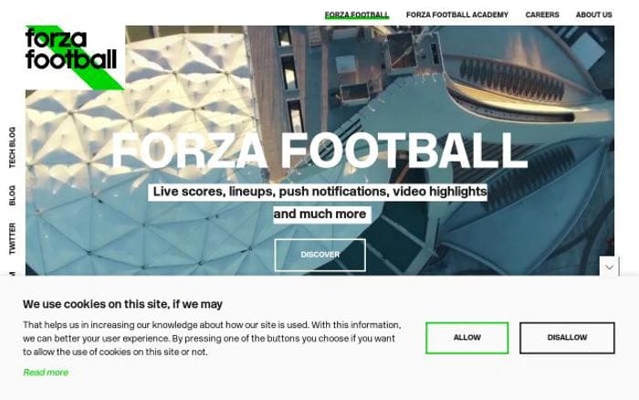 Forzafootball website preview