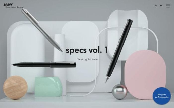 Specs website preview