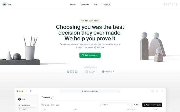 Numans website preview