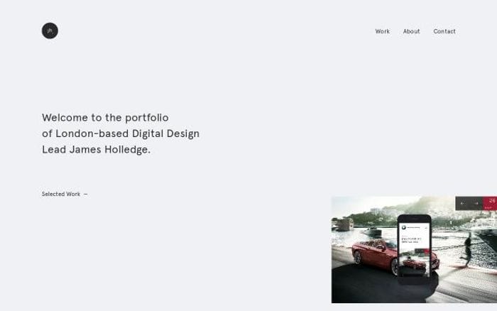 Jamesholledge website preview