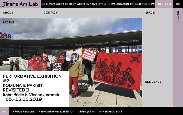 Tirana art lab website preview