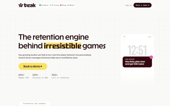 Teak website preview