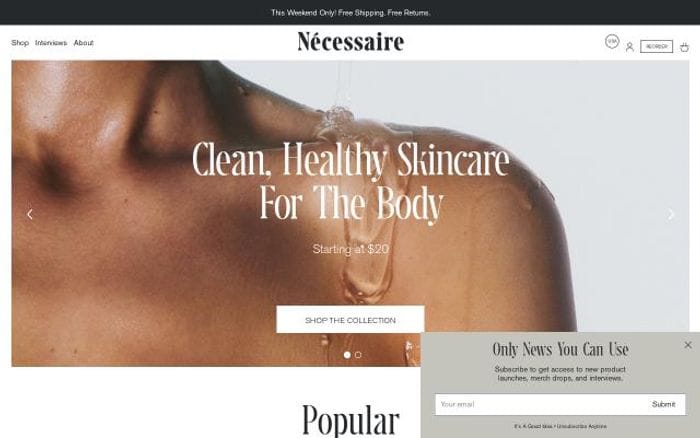 Necessaire website preview
