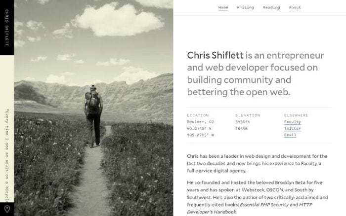 Shiflett website preview