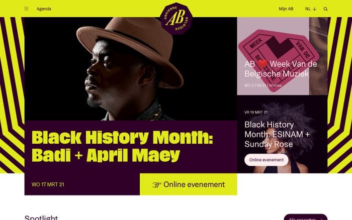 Ancienne Belgique website preview