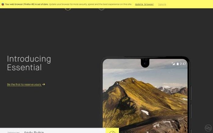 Essential website preview