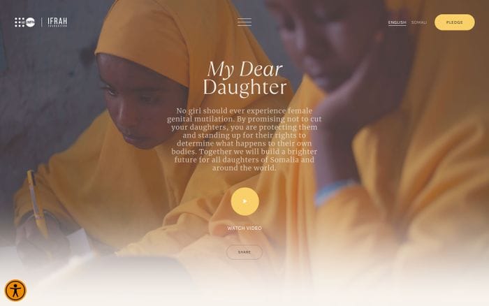 My Dear Daughter website preview