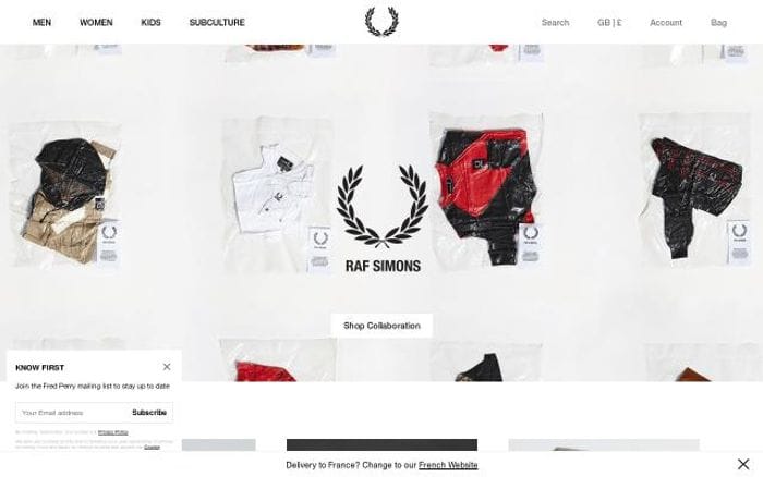Fredperry website preview
