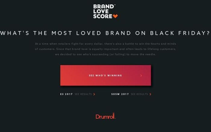 Brandlovescore website preview
