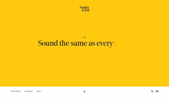 Sonder & tell website preview