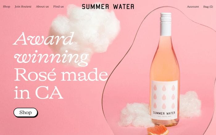 Summer Water Rosé website preview