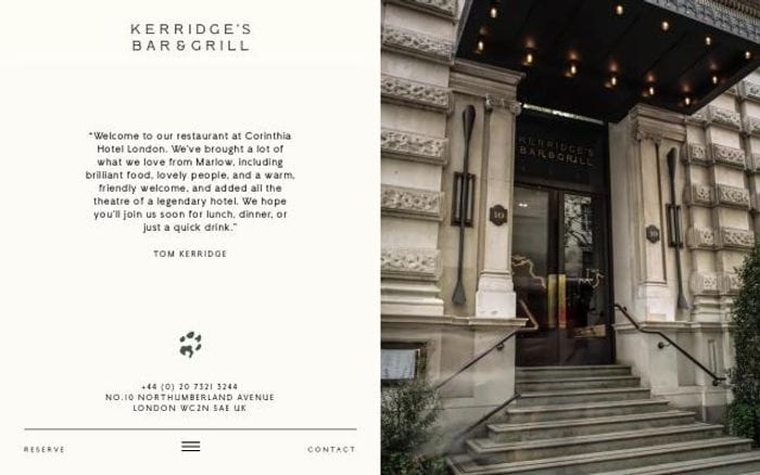 Kerridgesbarandgrill website preview