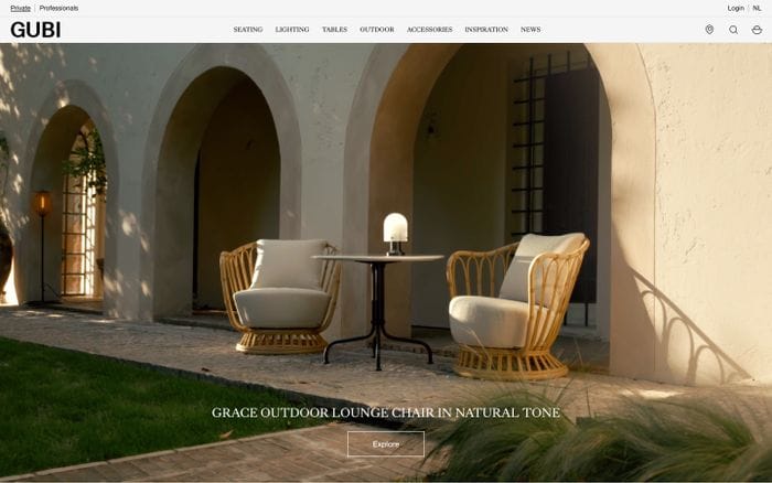 Gubi website preview