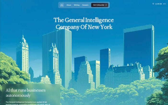 General Intelligence Company website preview