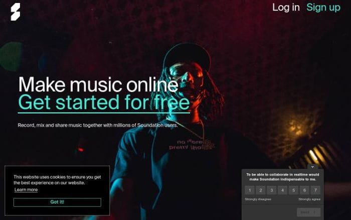 Soundation website preview