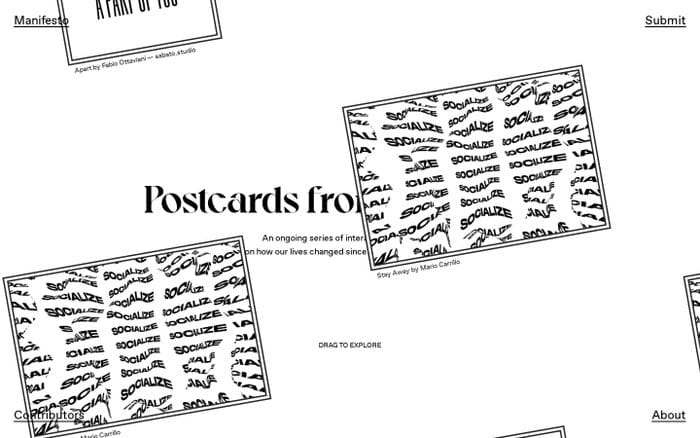 Postcards from Isolation website preview