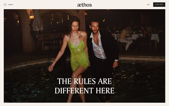 Aethos Hotels website preview