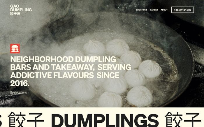 Gao Dumpling website preview
