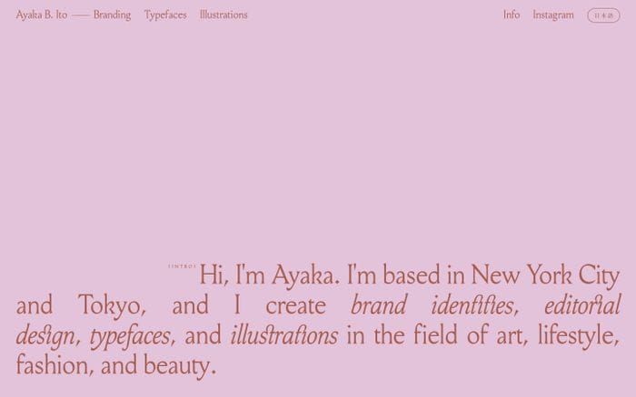 Ayaka B. Ito website preview
