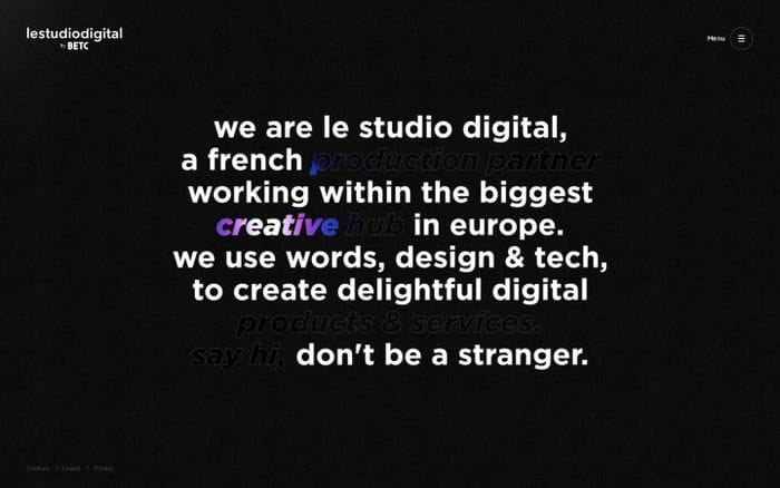 Le Studio Digital by BETC website preview
