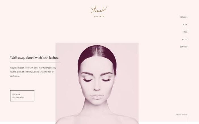 Lashsociety website preview