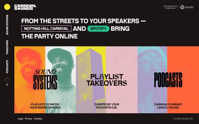 Carnival Sounds website preview