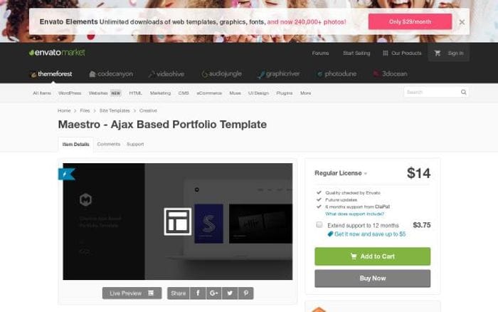 Themeforest website preview