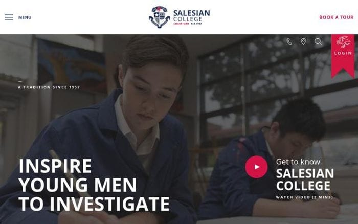 Salesian website preview