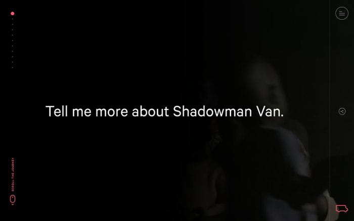Shadowman Van website preview