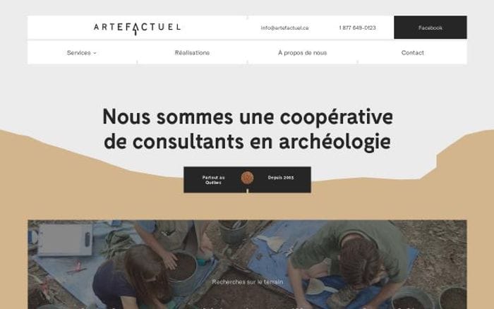 Artefactuel website preview