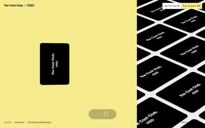 The Cool Club X FWA - 54 Coolest Websites in History website preview
