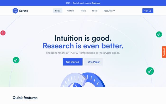 Coreto website preview