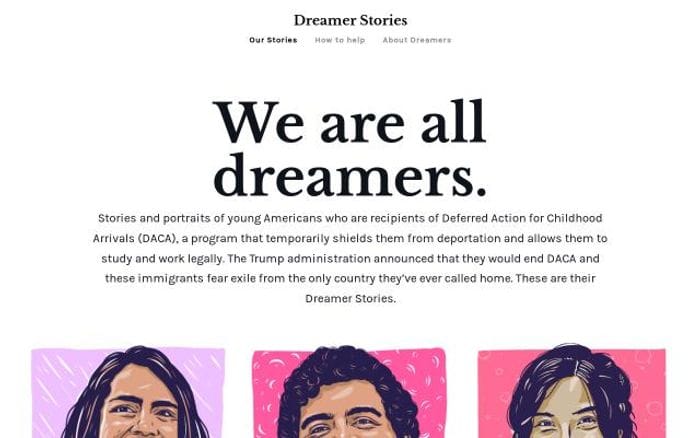 Dreamerstories website preview
