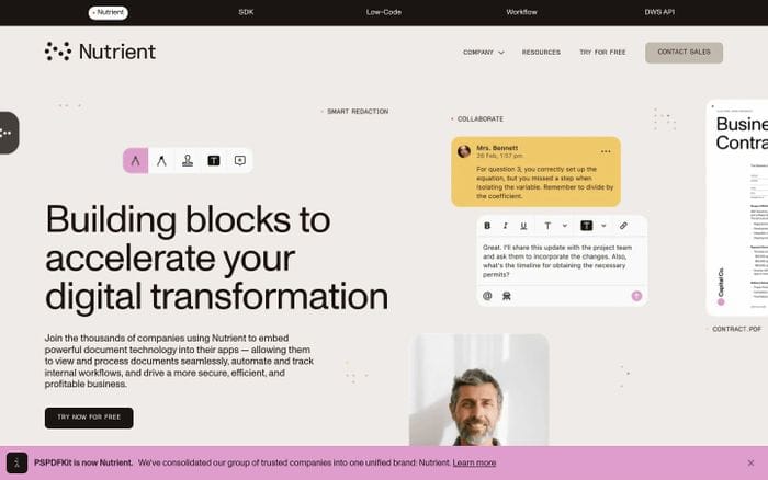 Nutrient website preview