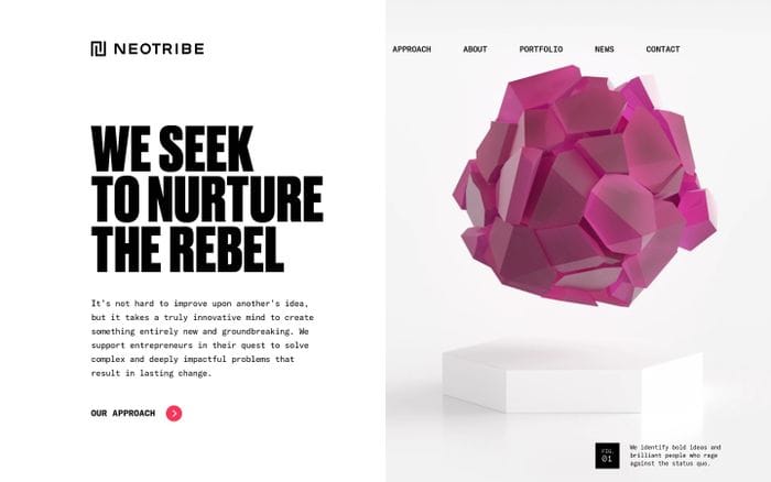Neotribe - Home website preview