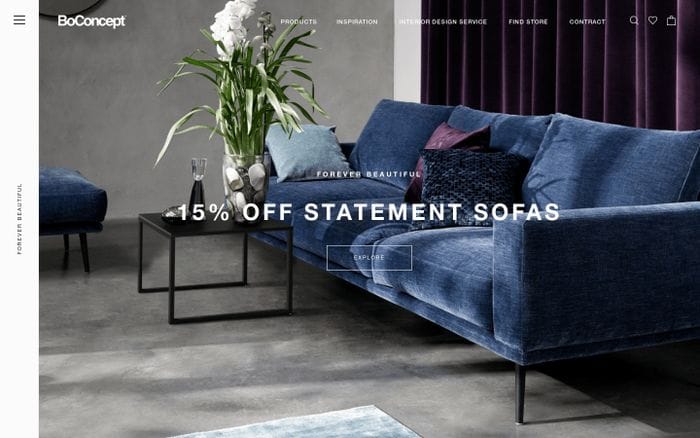 Modern & Contemporary Furniture Design | BoConcept website preview