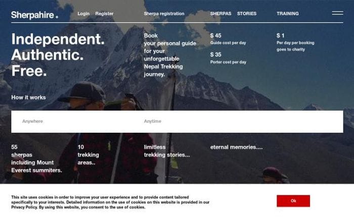 Sherpahire website preview