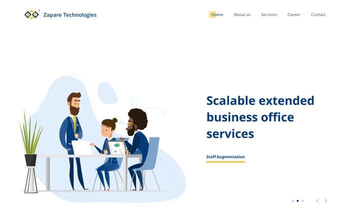 Zapare Technologies website preview